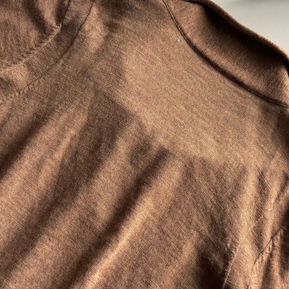 Pink Tartan Merino Wool Caramel Cardigan with Gold Buttons & Tie Neck, sz XS - Picture 11 of 13